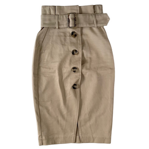 H&M Tan Pencil Skirt with Belted Waist